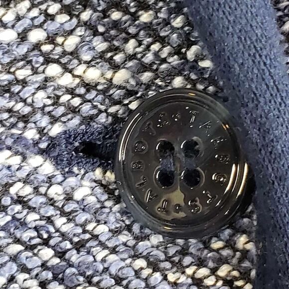 Talbots Blazer Women's Size 12 Blue Tweed Long Sleeve Jacket Stretch Knit - Picture 6 of 9